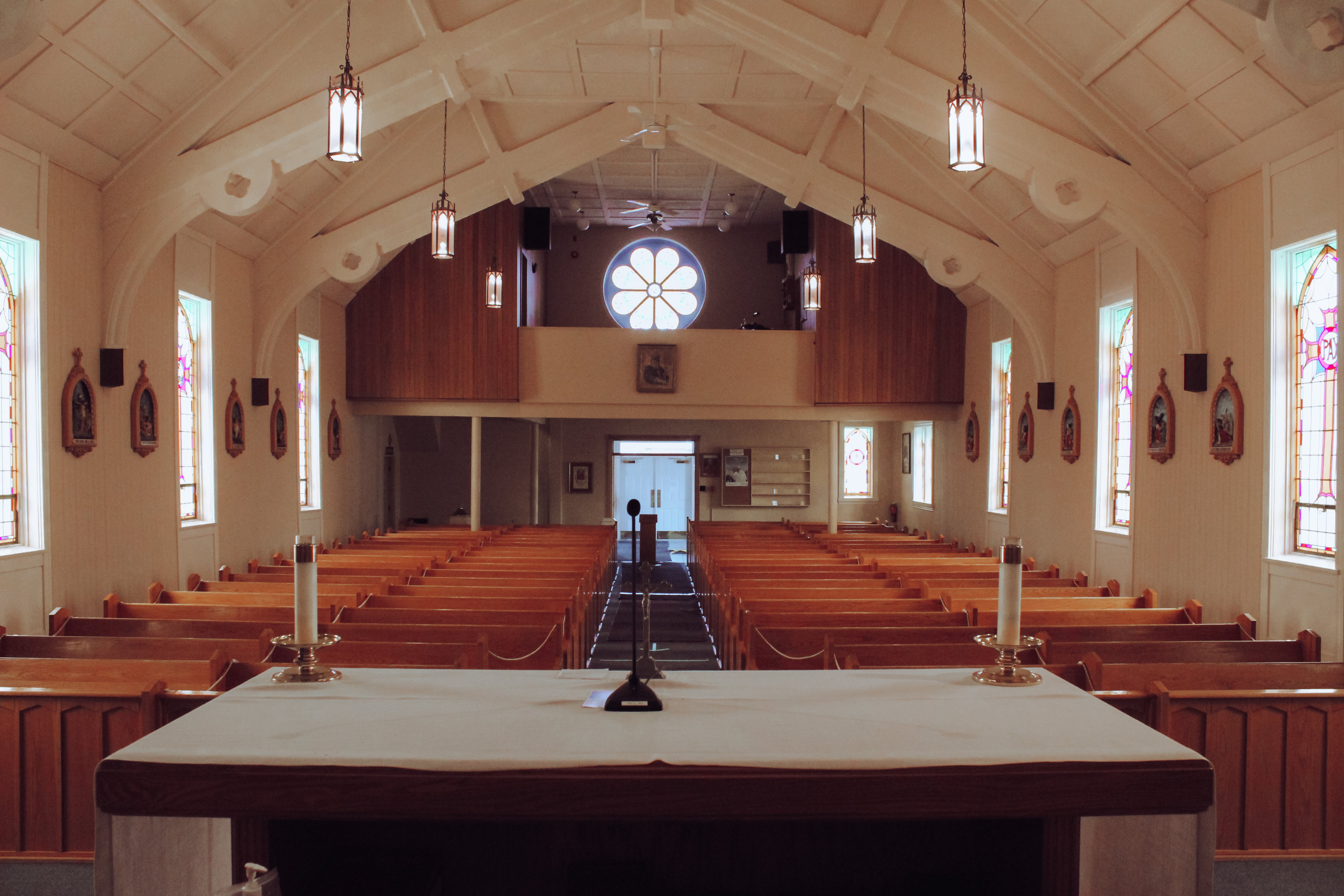 The view of the church from behind the altar.